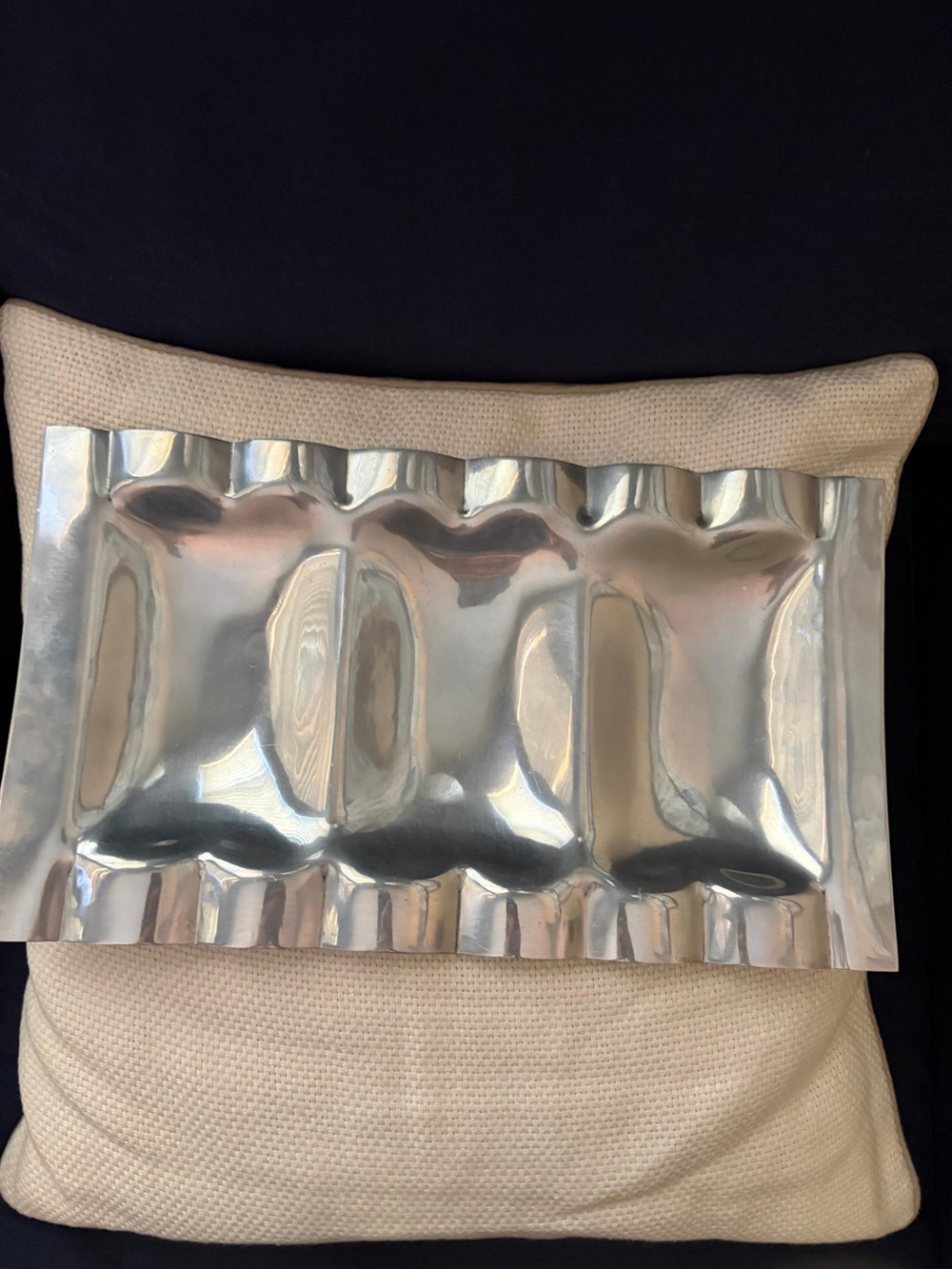 Polished Silver Decorative Metal Tray